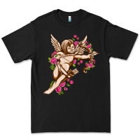 Black Cupid with rose Valentine's Day Premium Tee - HowdyJamesFarm