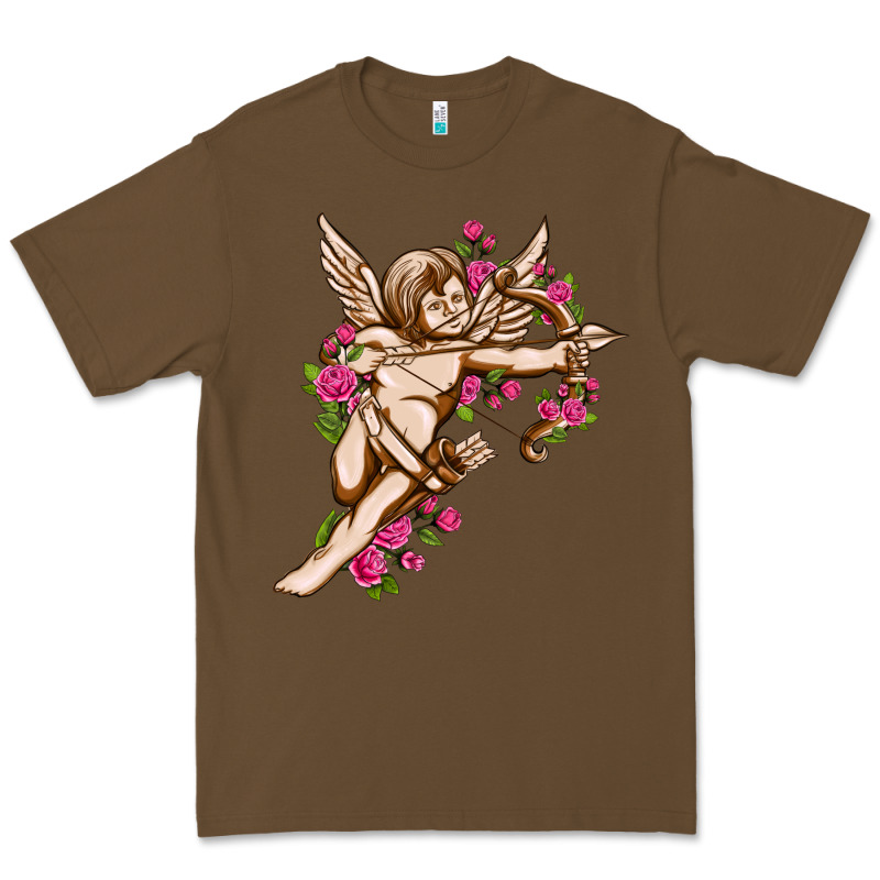 Cupid With Rose Valentine's Day Premium Tee by HowdyJamesFarm | Teevron