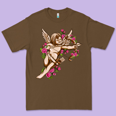 Cupid With Rose Valentine's Day Premium Tee Designed By Howdyjamesfarm