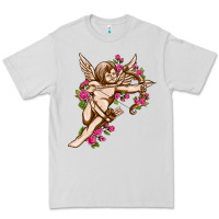 Dove Grey Cupid with rose Valentine's Day Premium Tee - HowdyJamesFarm