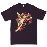 Plum Cupid with rose Valentine's Day Premium Tee - HowdyJamesFarm