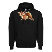 Black sea   shell Zipper Hoodie - BarkalooDesign