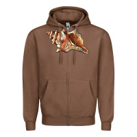Chestnut sea   shell Zipper Hoodie - BarkalooDesign