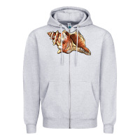 Heather Grey sea   shell Zipper Hoodie - BarkalooDesign