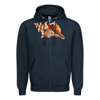 Navy sea   shell Zipper Hoodie - BarkalooDesign