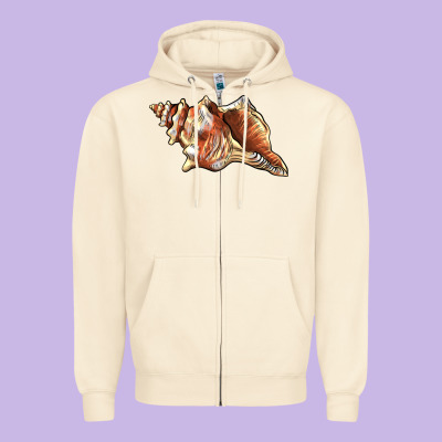 Sea   Shell Zipper Hoodie Designed By Barkaloodesign