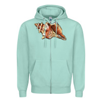 Seafoam sea   shell Zipper Hoodie - BarkalooDesign