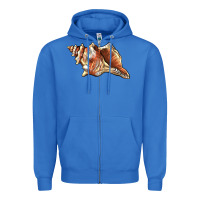 True Royal sea   shell Zipper Hoodie - BarkalooDesign