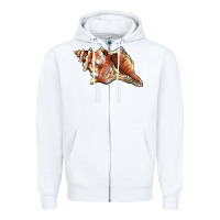 White sea   shell Zipper Hoodie - BarkalooDesign