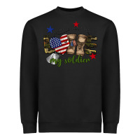 Black Love My Soldier Heavyweight Sweatshirt - BarkalooDesign