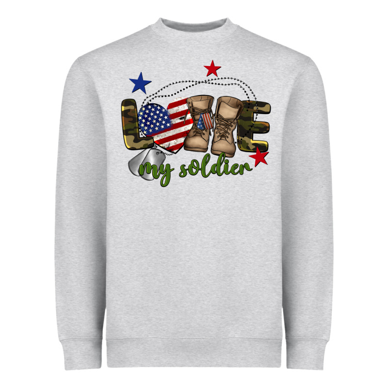 Love My Soldier Heavyweight Sweatshirt by BarkalooDesign | Teevron
