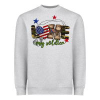 Heather Grey Love My Soldier Heavyweight Sweatshirt - BarkalooDesign
