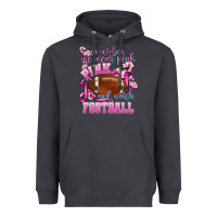 In October We Wear Pink And Watch Football Heavyweight Hoodie | Teevron