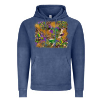 Vintage Denim mardi gras plaid purple glitter background Vintage Hoodie - FaDigitalArtStudio