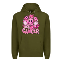 Army Green hey cancer smiley face breast cancer Premium Hoodie - RanaPortraitStore