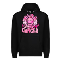 Black hey cancer smiley face breast cancer Premium Hoodie - RanaPortraitStore