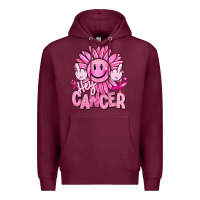 Burgundy hey cancer smiley face breast cancer Premium Hoodie - RanaPortraitStore