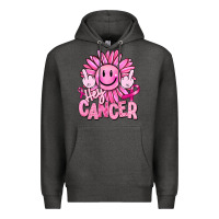 Charcoal Heather hey cancer smiley face breast cancer Premium Hoodie - RanaPortraitStore