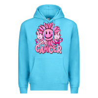 Ocean Blue hey cancer smiley face breast cancer Premium Hoodie - RanaPortraitStore