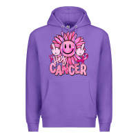 Purple hey cancer smiley face breast cancer Premium Hoodie - RanaPortraitStore