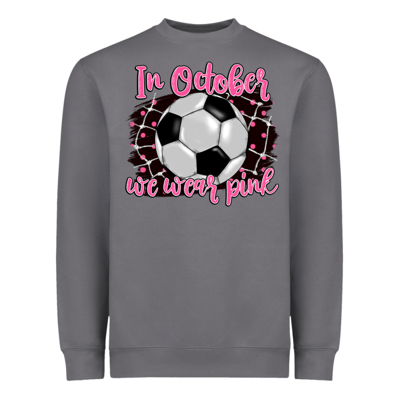 In October We Wear Pink Soccer Heavyweight Sweatshirt by BarkalooDesign | Teevron