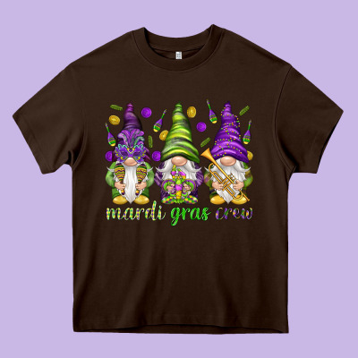 Mardi Gras Crew With Gnomes Heavy Core Tee Designed By Nancycooperartshop