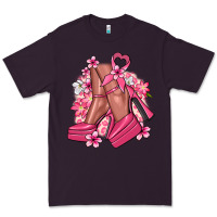 Plum Cancer high heels Cancer Awareness Premium Tee - HowdyJamesFarm