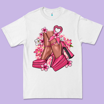Cancer High Heels Cancer Awareness Premium Tee Designed By Howdyjamesfarm