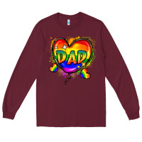 Burgundy Dad pride Long Sleeve Tee - FaDigitalArtStudio