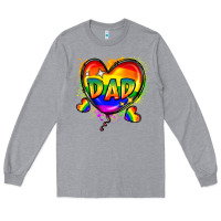 Heather Grey Dad pride Long Sleeve Tee - FaDigitalArtStudio