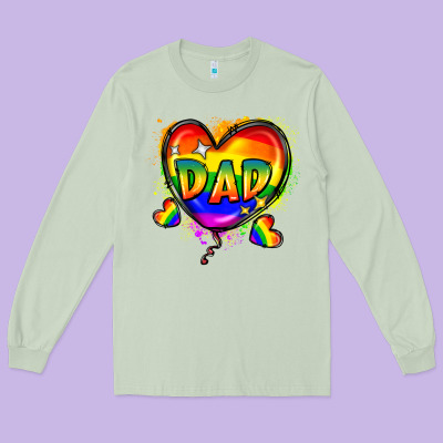 Dad Pride Long Sleeve Tee Designed By Fadigitalartstudio
