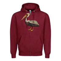 Burgundy louisiana state bird pelican Zipper Hoodie - BarkalooDesign