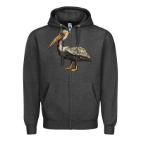 Charcoal Heather louisiana state bird pelican Zipper Hoodie - BarkalooDesign