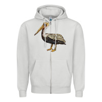 Dove Grey louisiana state bird pelican Zipper Hoodie - BarkalooDesign