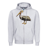 Heather Grey louisiana state bird pelican Zipper Hoodie - BarkalooDesign