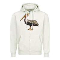 Oatmeal Heather louisiana state bird pelican Zipper Hoodie - BarkalooDesign