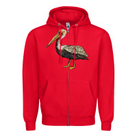 Red louisiana state bird pelican Zipper Hoodie - BarkalooDesign