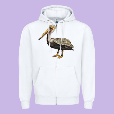 Louisiana State Bird Pelican Zipper Hoodie Designed By Barkaloodesign