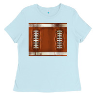 Baby Blue distressed american football pattern Ladies Tee - TumblerDesignByShophia