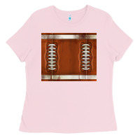 Bubblegum Pink distressed american football pattern Ladies Tee - TumblerDesignByShophia