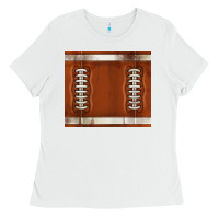 White distressed american football pattern Ladies Tee - TumblerDesignByShophia