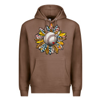 Chestnut Baseball Sunflower Premium Hoodie - CowhideDigitalArt