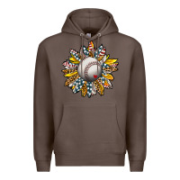 Coffee Baseball Sunflower Premium Hoodie - CowhideDigitalArt