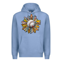 Colony Blue Baseball Sunflower Premium Hoodie - CowhideDigitalArt