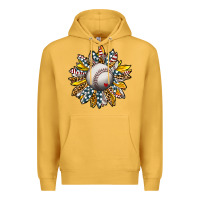 Mustard Baseball Sunflower Premium Hoodie - CowhideDigitalArt