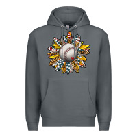 Rock Baseball Sunflower Premium Hoodie - CowhideDigitalArt