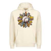 Sandshell Baseball Sunflower Premium Hoodie - CowhideDigitalArt