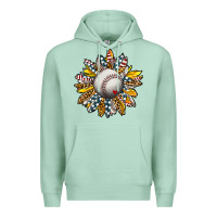 Seafoam Baseball Sunflower Premium Hoodie - CowhideDigitalArt