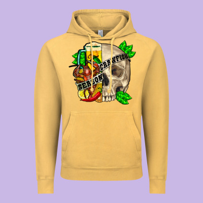 Skull Crawfish Season Vintage Hoodie Designed By Fadigitalartstudio