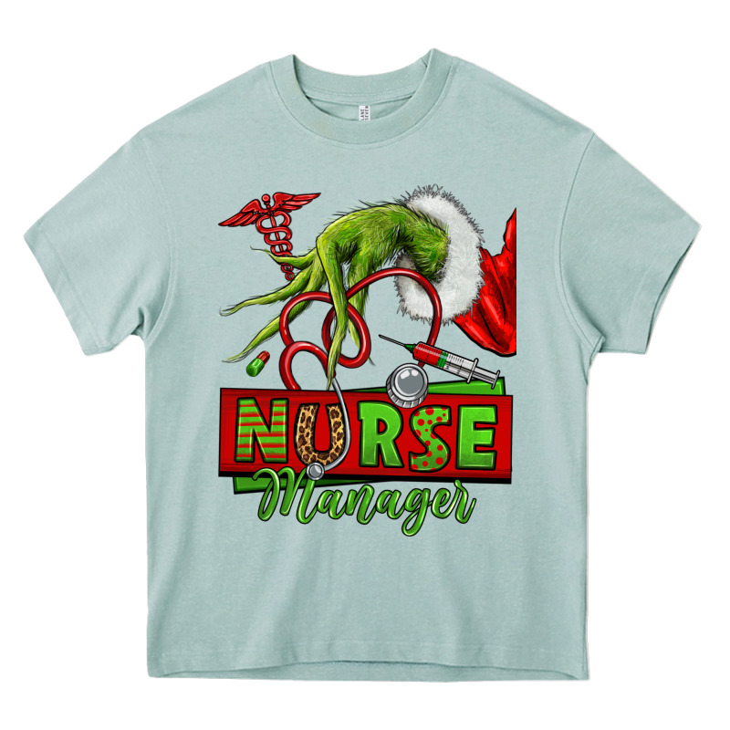 Grinch Hand Nurse Manager Heavy Core Tee by NancyCooperArtShop | Teevron